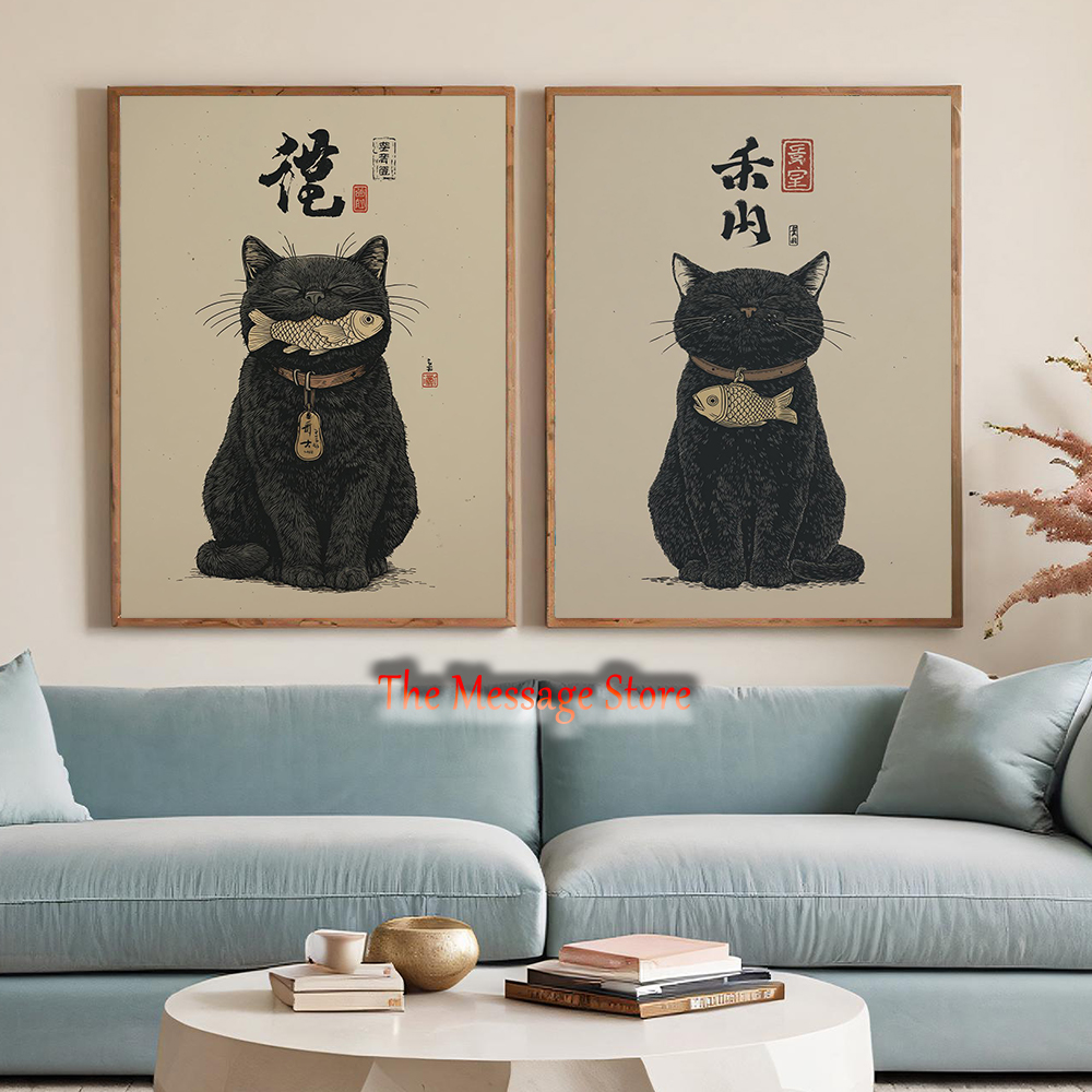 Black Lucky Cat Ukiyo-e Japane - огляд і ціна Japanese Traditional Lifestyle