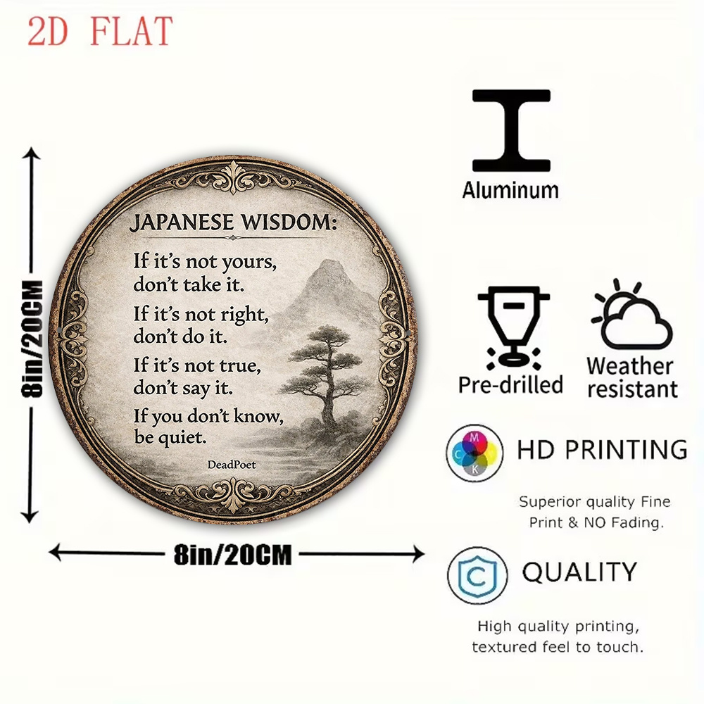 2D Flat, 1pc 8x8in/20x20cm 2D  - огляд і ціна Japanese Life Quotes