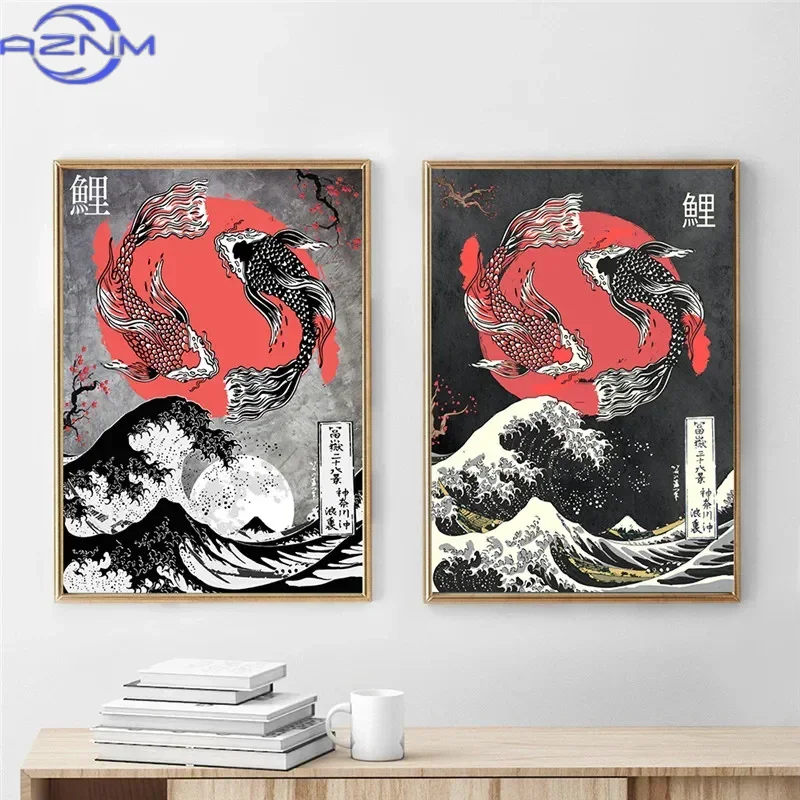AZNM Canvas Painting Big Wavy  - огляд і ціна Japanese Traditional Lifestyle